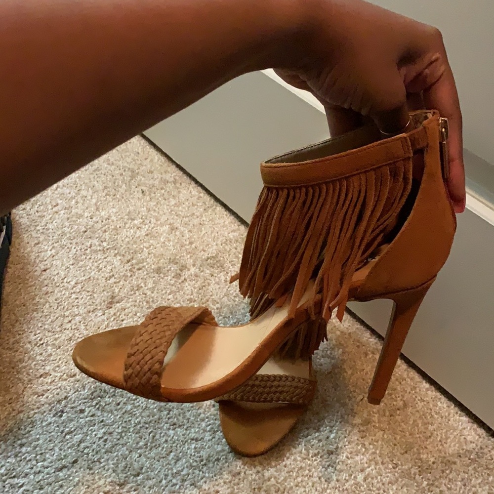 NWOT Express Suede Fringe Heels